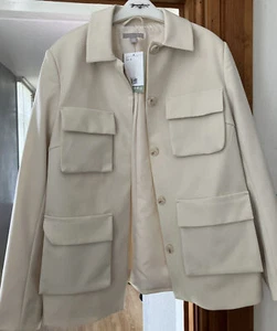 H&M LADIES IVORY WORK JACKET COLLARED FULLY LINED SIZE SMALL BRAND NEW WITH TAGS - Picture 1 of 10