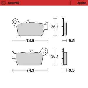 MotoMaster Rear Brake Pads for Yamaha YZ250 1998-2002 SinterPRO Racing  - Picture 1 of 1