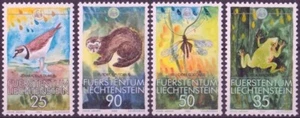 F-EX46076 LIECHTENSTEIN MNH 1989 FAUNA PÁJARO LIBÉLULA RANA PUTORIUS. - Imagen 1 de 1