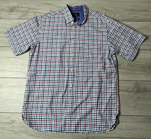 Blue Harbour Mens Check Pure Cotton Short Sleeve Shirt Size M - Picture 1 of 5