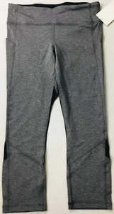 Lululemon Women Pace Rival Running Crop 22’’ Lux LW6ACIS HBLK/BLK Gray Size 8 - Picture 1 of 4