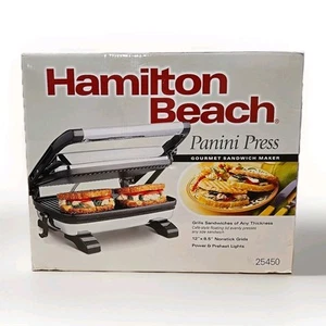 Hamilton Beach 25450 Indoor Grill Panini Presse Gourmet Sandwich Maker - Bild 1 von 4