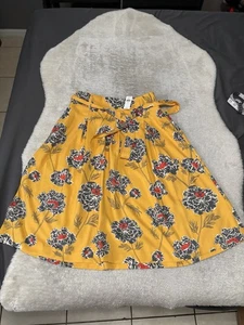 Nuova cintura gonna floreale gialla linea A vita alta Banana Republic taglia 8 - Foto 1 di 8