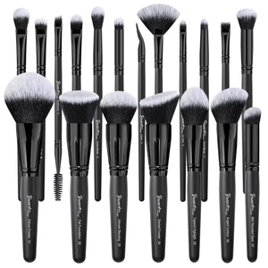 19 Stück ULTRAWEICHE schwarz beschriftete DICHTE HAARE Make-up Pinsel Set enthält großes Puder - Bild 1 von 12