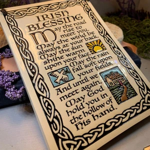 Targa Irish Blessing Wall Art Irlanda regalo irlandese religioso nuovo regalo casa - Foto 1 di 6