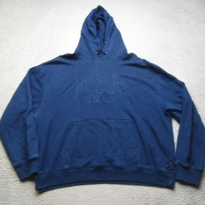 GAP DAP Hoodie Mens XL Dark Indigo Blue Harlem Pullover Sweatshirt Cotton 2023 - Picture 1 of 15