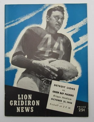 Oct. 31, 1948 Detroit Lions vs. Green Bay Packers Football Game Program 195604 - Image 1 of 4