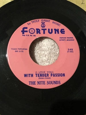 NITE SOUNDS with Tender Passion / Cheese Cake 45 Instro. Fortune 548 M- - Image 1 of 2