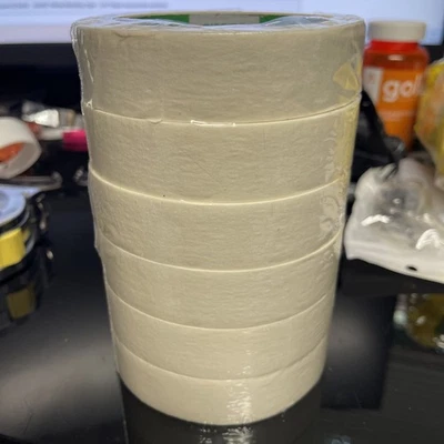 1 funda/6 rollos - cinta adhesiva blanca - papel de 1" acabado automotriz Foto 1 de 3