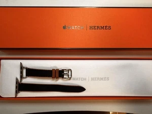 Hermès Apple Watch 42mm Twill Fabric Case Black Gold Stylish Protective Cover - Zdjęcie 1 z 6