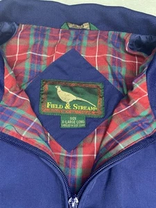 VTG Field & Stream Full-Zip Plaid Flannel Lined Harrington Jacket Mens XL Long - Picture 1 of 13