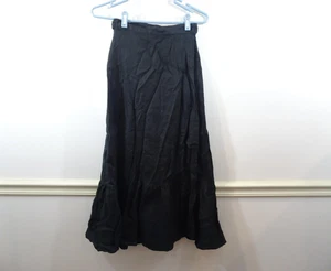 Falda midi Reformation Julep negra 100 % lino envolvente línea A talla S iglesia modesta - Imagen 1 de 6