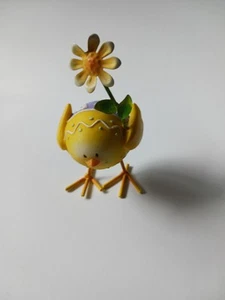 Easyer Chick Easter Egg With Metal Flower 4 Inch - Picture 1 of 5