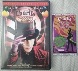 Charlie & the Chocolate Factory 2 Disc Deluxe Edition DVD & Rare Trading Cards - Picture 1 of 2