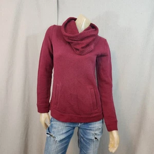 J Crew rot Wasserfallausschnitt lang Slv Pullover Sweatshirt Sweater SMALL Baumwolle Wolle Mischung - Bild 1 von 7