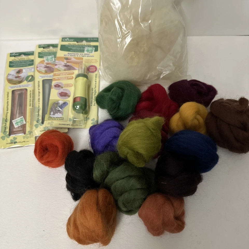 Clover Needle Felting Tool Needles Wool Roving Starter Pack - Image 1 of 4