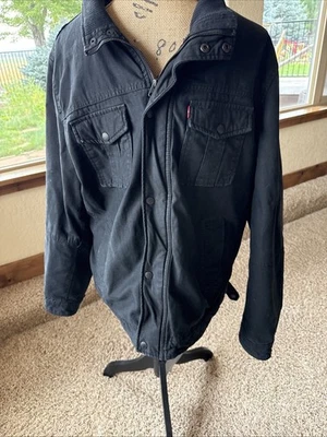 Levi's Men’s Medium Black Trucker Worker Coat RN 54163 Full Zip Snaps - Image 1 of 4