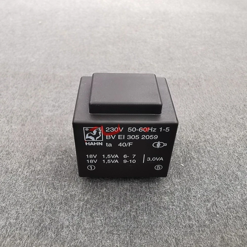 1 PIEZA NUEVO AJUSTE PARA TRANSFORMADOR HAHN BV EI 305 2059 230V a 2x18V 3,0VA Foto 1 de 1
