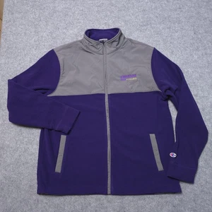 Emerson College Fleecejacke Herren Large lila grau durchgehender Reißverschluss Champion NCAA - Bild 1 von 15
