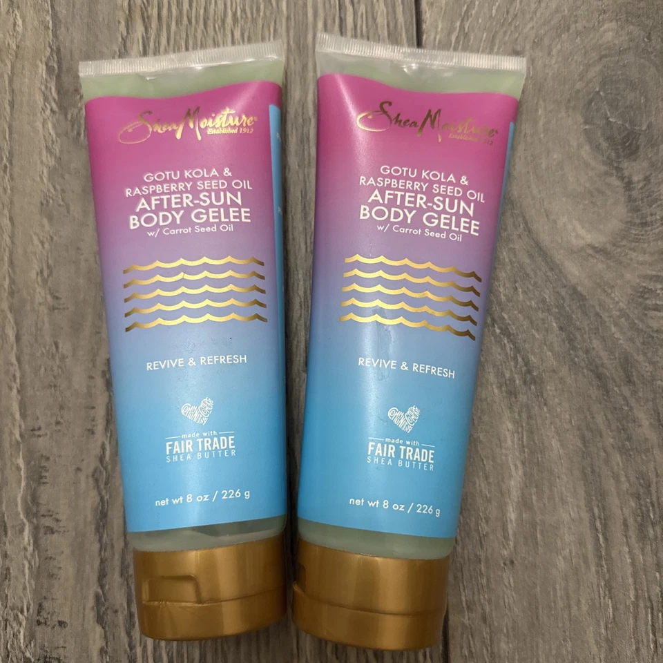 2 gelatinas corporales de karité hidratantes Gotu Kola y aceite de semilla de frambuesa después del sol 8 OZ ¡Nuevo!! Foto 1 de 1