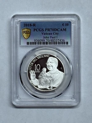 2018-R £10 Vatican Silver Proof  "John Paul I" PCGS PR70 DCAM - Image 1 of 2