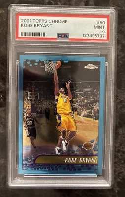 2001 TOPPS CHROME #50 KOBE BRYANT LAKERS HOF PSA 9 - Image 1 of 2