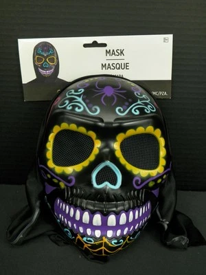 Suit Yourself Day of the Dead Black Hooded Mask Halloween - Image 1 of 2