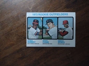 1973 Topps #614 Al Bumbry/Dwight Evans/Spikes Rookie Outfielders en muy buena condición B - Imagen 1 de 2