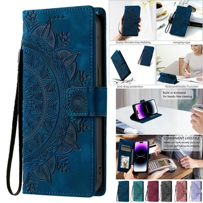 Flip Leather Totem Wallet Phone Case For Motorola E22 G23 G86 G84 G56 Edge 60 - Image 1 of 4