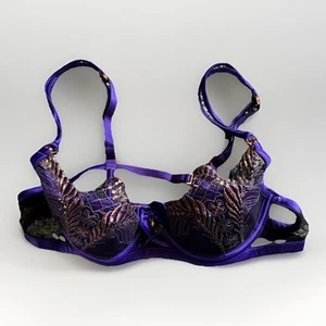Honey Birdette “Prince” Bra Size 10A/32A Purple/Gold RARE - Picture 1 of 4