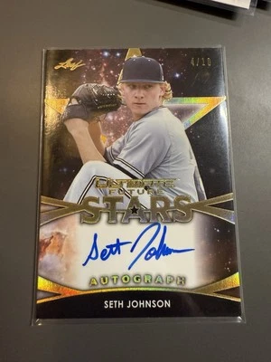 2019 Leaf Ultimate Future Stars SETH JOHNSON Phillies Auto Gold 4/10 - Image 1 of 2