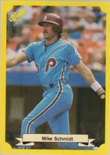1987 Classic Yellow #101 Mike Schmidt card, Philadelphia Phillies HOF