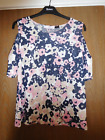 JULIPA FLORAL TOP WITH CUT-OUT SHOULDERS SIZE 14 BNWOT