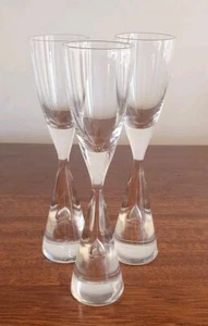 Three Holmegaard Denmark Princess Teardrop Liquer Cordial Glasses - Picture 1 of 5