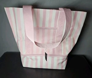 VS Victoria's Secret Pink White Stripe Cooler Tote Bag - Picture 1 of 8