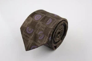 JOHN W NORDSTROM Silk Tie. Eye Catching Brown with Purple Floral. - Picture 1 of 3