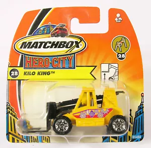 MINT MATCHBOX 28 KILO KING TELEHANDLER JCB CATERPILLAR HERO CITY IN SEALED CARD - Picture 1 of 1