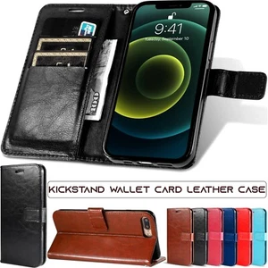 Classic Leather Cover For Samsung Galaxy A15 A14 A13 A55 A54 A35 A22 Cards Case - Picture 1 of 19