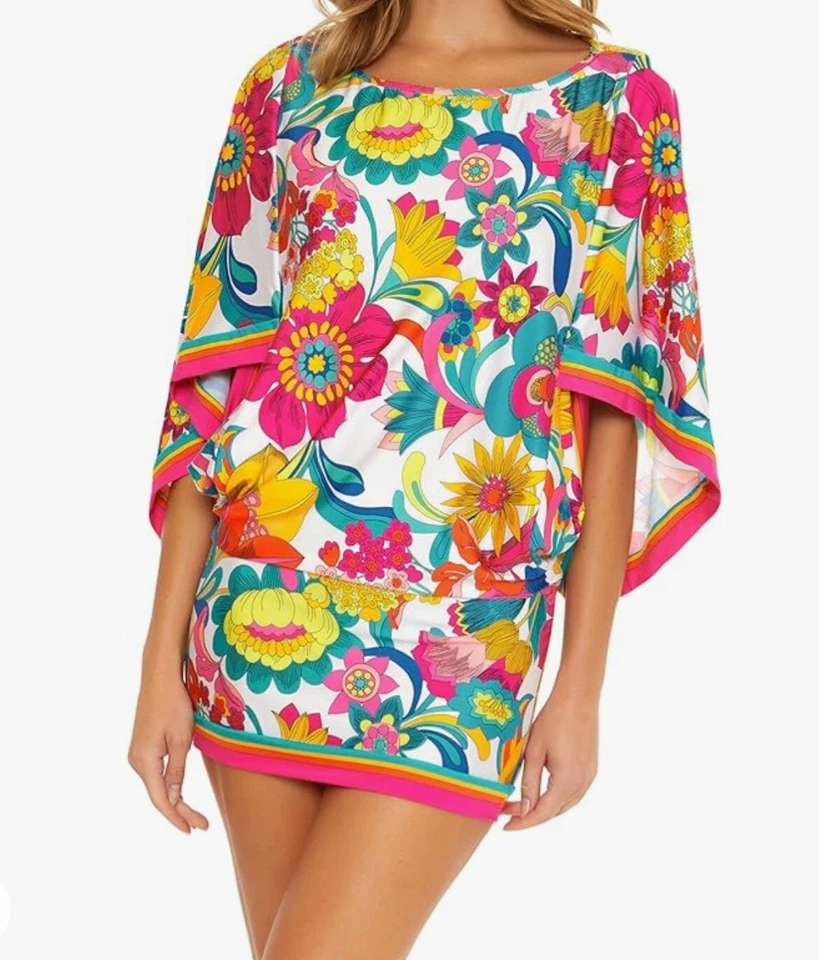 Trina Turk Fontaine Floral  Swim Tunic Cover Up Size Medium - Image 1 of 4