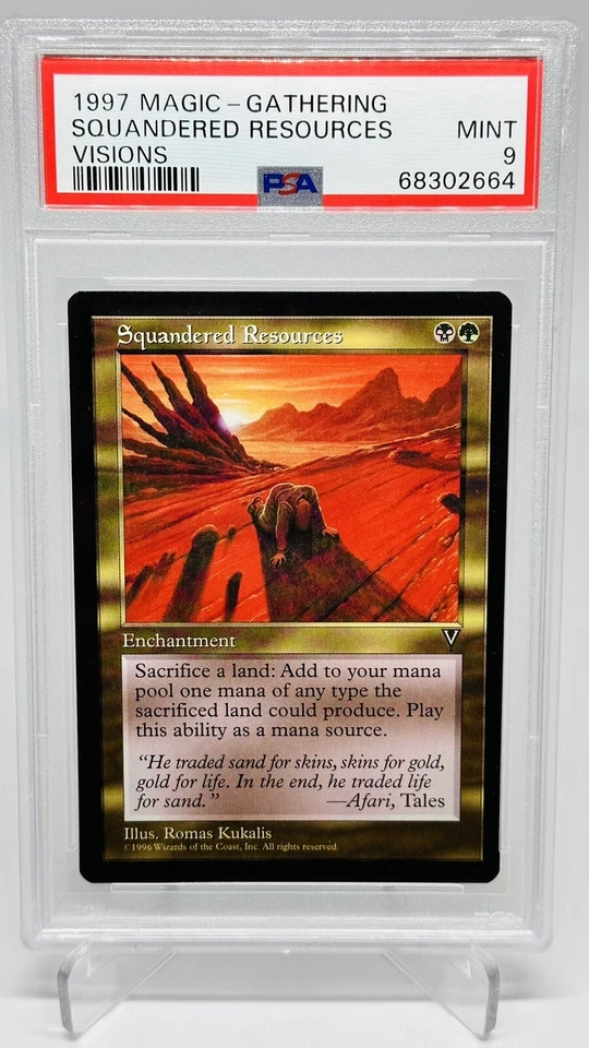 Squandered Resources Visions - PSA 9 MINT Reserved List Vintage MTG 1997 - Image 1 of 2