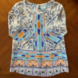 Maeve by Anthropologie Sidney 100% Silk Button Back Blouse Top Tunic Size 2 - Picture 1 of 4