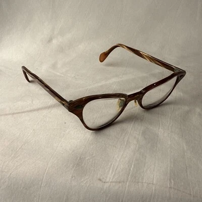 Monturas de gafas para mujer Cateye Horn Rim años 50 60 5 1/2 marrón Rockabilly de colección Foto 1 de 4