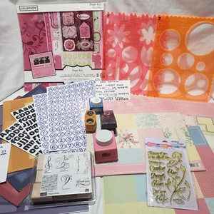 Lot Anna Griffin Scrapbooking Craft Paper. Punches Stampers Stencil Stickers - Picture 1 of 12
