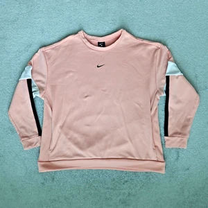 Sudadera Nike Para Mujer L Rosa Cuadros Centrales Swoosh Cuello Redondo Negra Etiqueta Bolsillos - Imagen 1 de 8