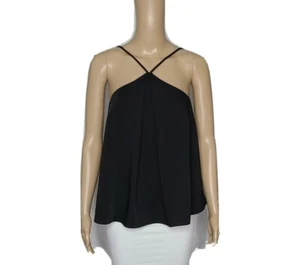 KEEPSAKE Black Halter Neckline Trapeze Tank Top Blouse Sz XS - Picture 1 of 6