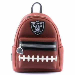 Mini zaino borsa a mano Loungefly NFL Las Vegas Raiders logo pelle di maiale - Foto 1 di 3