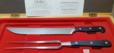 Cuchillo de talla Coltellerie MONTANA Maitre tenedor ITALIA Sandvik acero acabado a mano Foto 1 de 4
