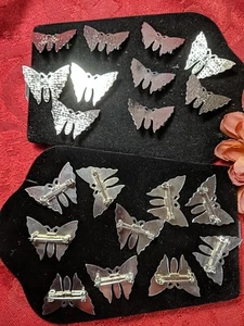 Vintage DIY Craft Blank Butterfly Wing Pins Decorate Your Way 40 Piece Lot Metal - Picture 1 of 15