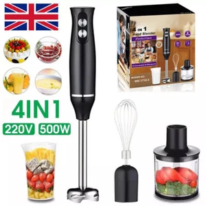 4 in 1 Electric Hand Blender Set Food Processor Mixer Whisk & Chopper Bowl 500 W - Picture 1 of 11