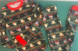 Hanna Andersson Star Wars Pajamas Christmas Baby Yoda Size 14 - Picture 1 of 3